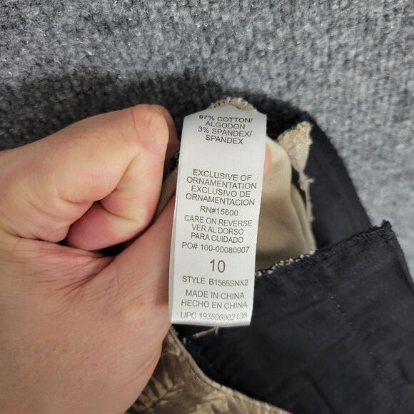 DEMOCRACY Tropical Palm Leaf AB TECHNOLOGY B1565SNX2 Skinny Pants SIZE 10 - Picture 7 of 11